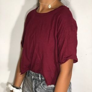 Charlotte Russe maroon relaxed tee